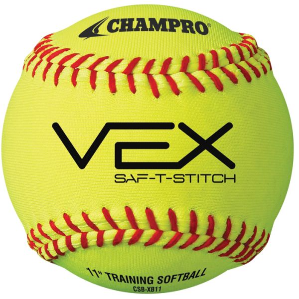 Champro 11" (dz) VEX SAF-T-STICH Soft Core Practice Softballs, CSB-XB11