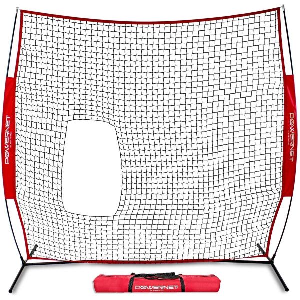 POWERNET 7'x7' Pop Up Pitch Thru Softball Screen