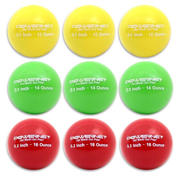 POWERNET Weighted Training Softball Set, 3.2" (9)