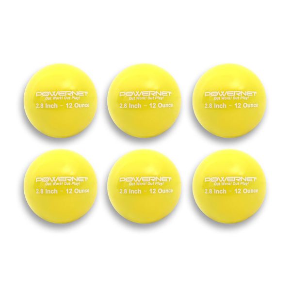 POWERNET 2.8" 6/pk Weighted Batting/Throwing Training Balls
