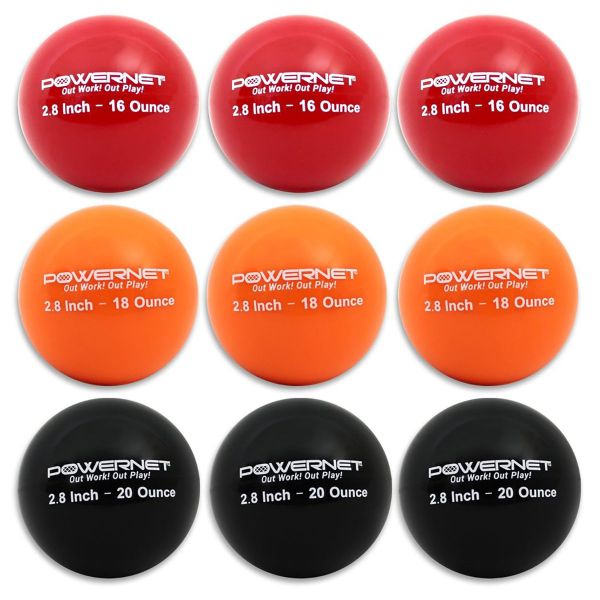 POWERNET 2.8" 9/pk Heavy Weighted Training Baseball 