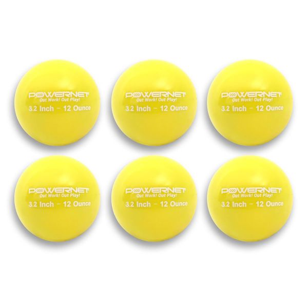 POWERNET 3.2" 6/pk Weighted Batting/Throwing Training Balls
