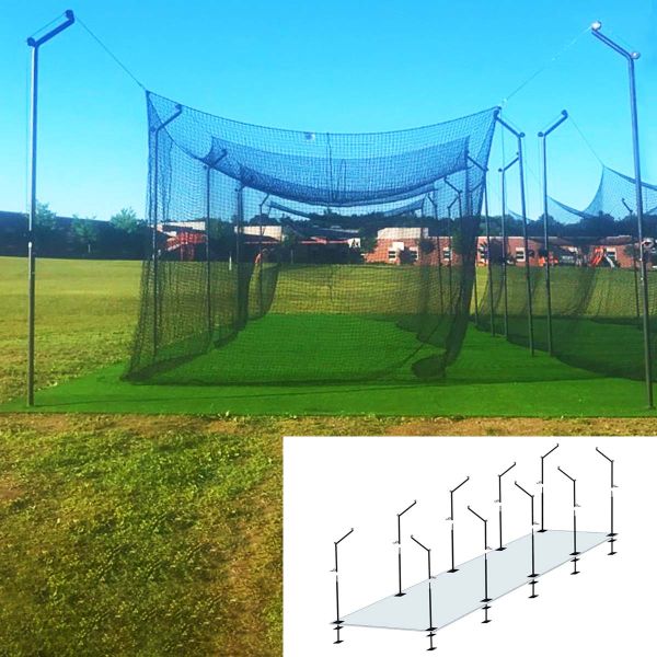 Trigon ProCage 70' Cantilever Batting Cage Frame