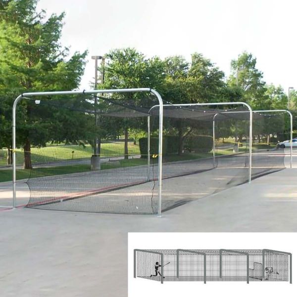 Pro 70' Batting Cage Tunnel Frame, 4-Section, Baseball/Softball