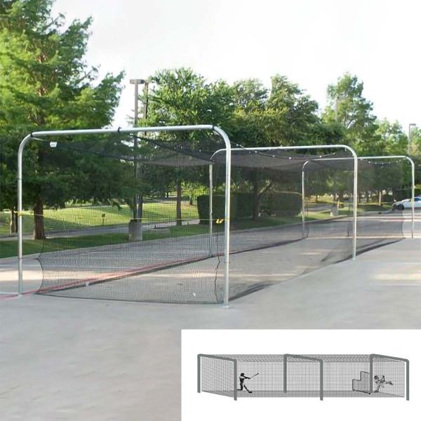 Pro 55' Batting Cage Tunnel Frame, 3-Section, Baseball/Softball