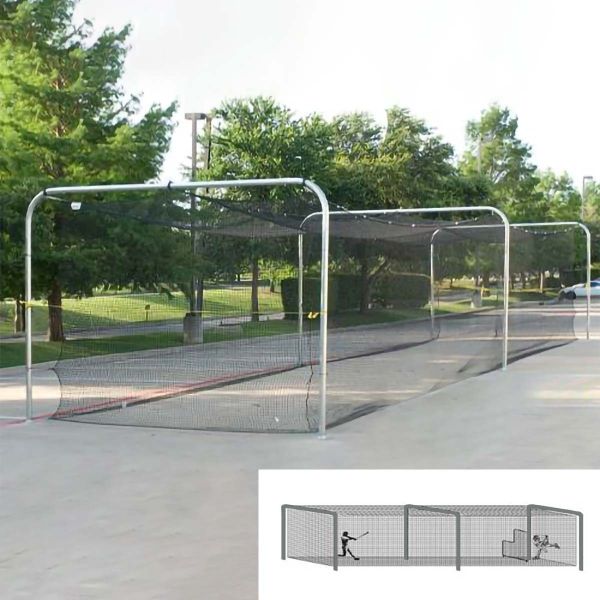 Pro 55' Batting Cage Tunnel Frame, 3-Section, Baseball/Softball