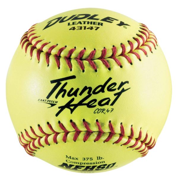 Dudley 12" WT12YFP NFHS 47/375 Thunder Heat Leather Fastpitch Softballs, dz