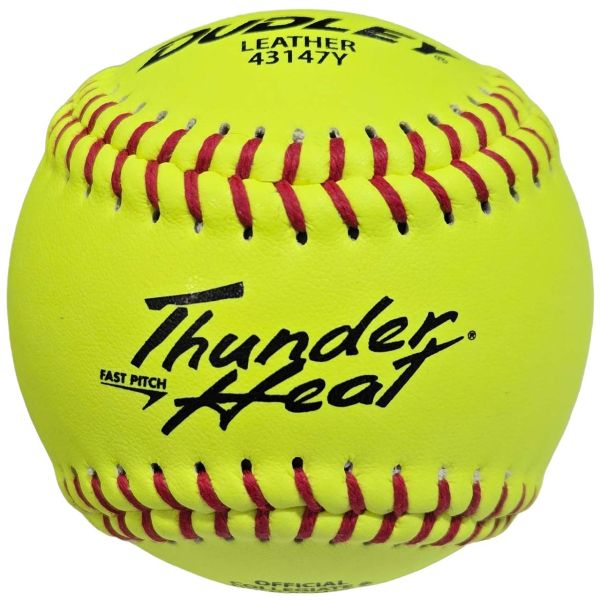 Dudley 12" 43147Y Collegiate 47/375 Thunder Heat Leather Fastpitch Softballs, dz
