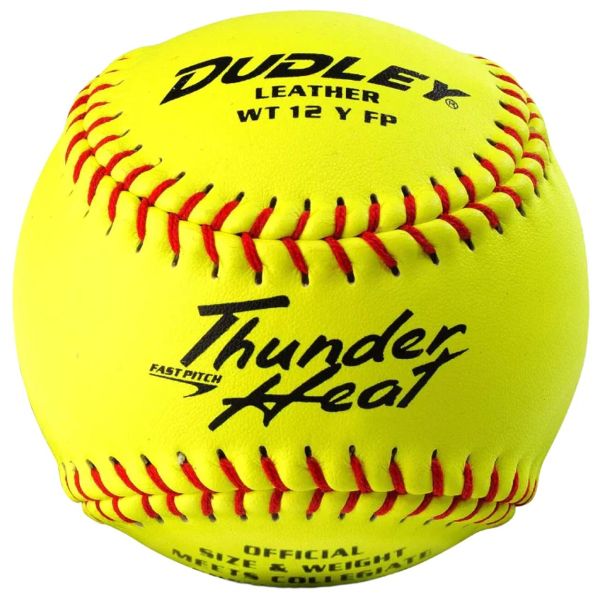Dudley 12" 43147Y Collegiate 47/375 Thunder Heat Leather Fastpitch Softballs, dz