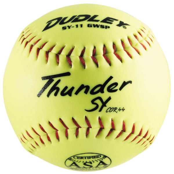 Dudley 11" SY11 GWSP 44/375 ASA Thunder Synthetic Slowpitch Softballs, dz