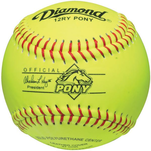 Diamond 12", 12RY PONY Leather Pony Softball, ea