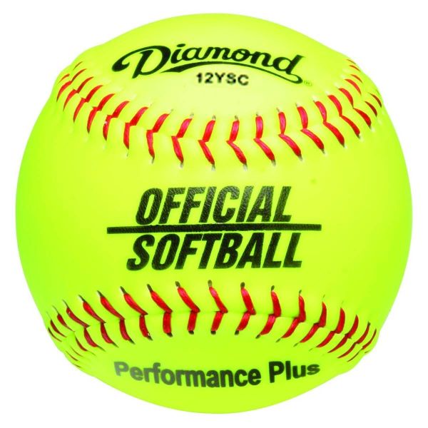 Diamond 12", 12YSC Official Synthetic Softball, Yellow