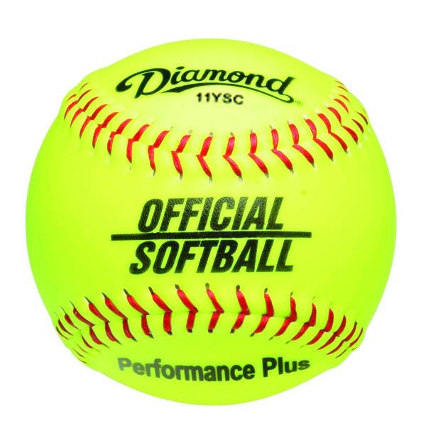 Diamond 11", 11YSC Official Synthetic Softball, Yellow