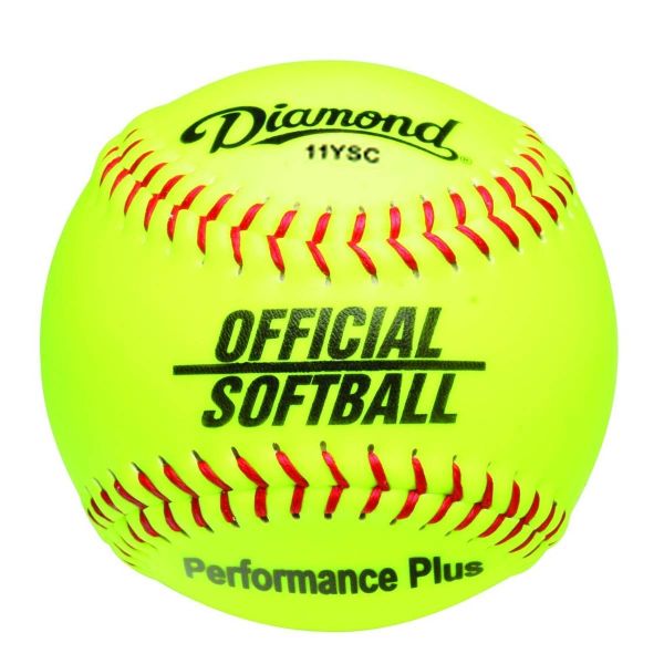 Diamond 11", 11YSC Official Synthetic Softballs, Yellow, dz