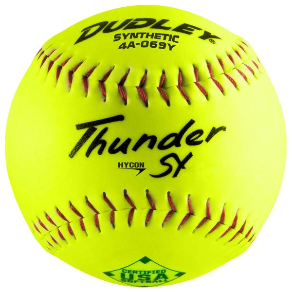 Dudley 12" Thunder SY 52/300 ASA Slowpitch Synthetic Softballs, dz