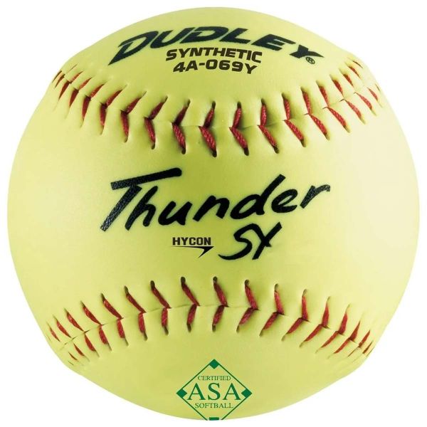 Dudley 12" Thunder SY 52/300 ASA Slowpitch Synthetic Softballs, dz