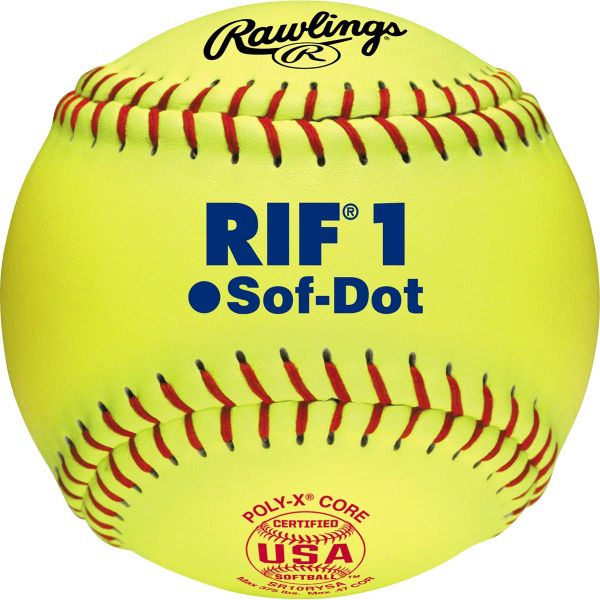 Rawlings 10" USA RIF Level 1 Synthetic Fastpitch Softballs, dz, SR10RYSA 