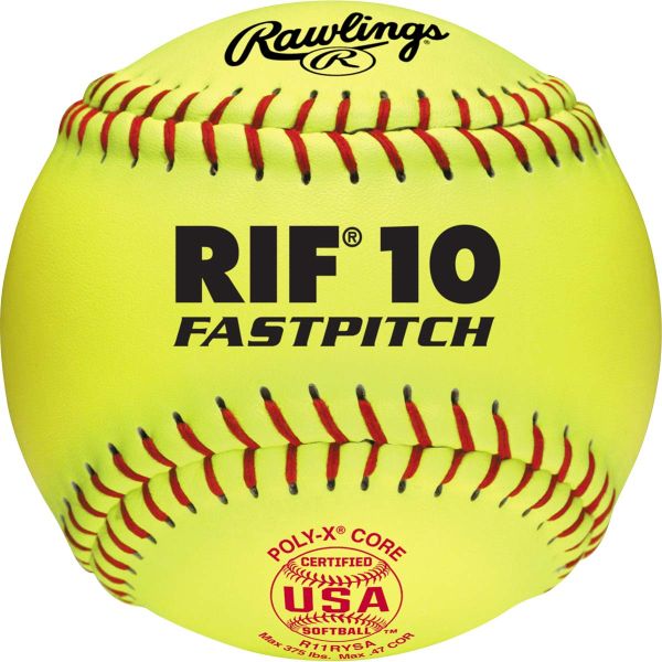 Rawlings 11" USA RIF Level 10, Synthetic Fastpitch Softballs, RIIRYSA, dz