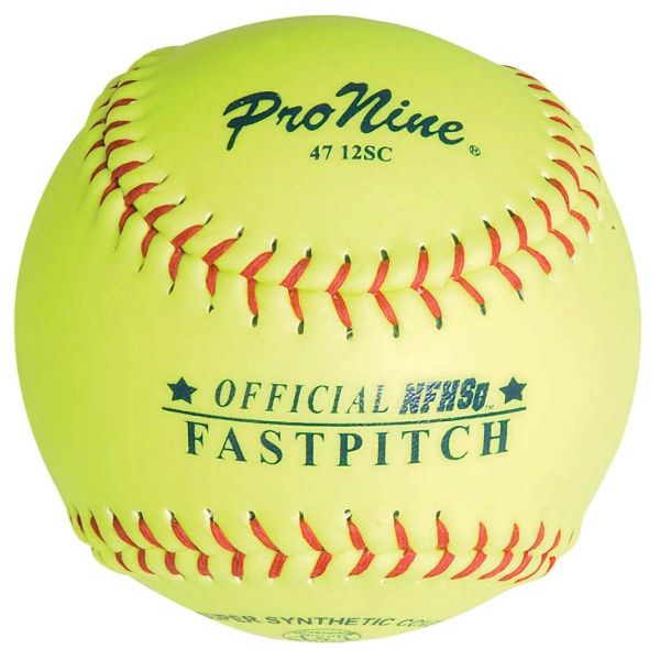 Pro Nine 12", 47 12SC 47/375 Official NFHS, ASA Synthetic Fastpitch Softballs, dz