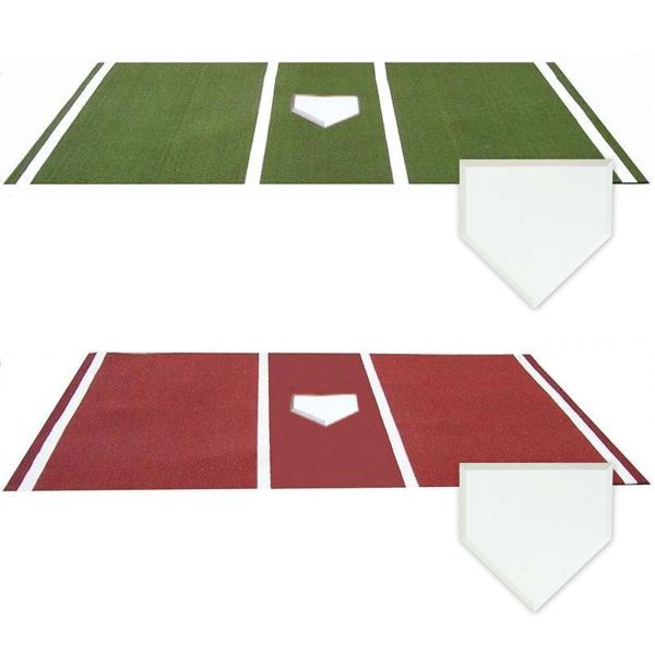 6'x12' Lined Batting Turf Mat Pro w/ Throw Down Home Plate