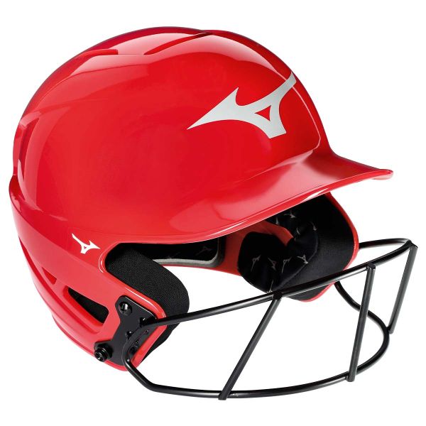 Mizuno F6 Solid Glossy Fastpitch Batting Helmet w/ Facemask