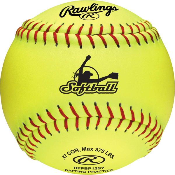 Rawlings 12" RFPBP12SY Collegiate/High School Batting Practice Softballs, dz