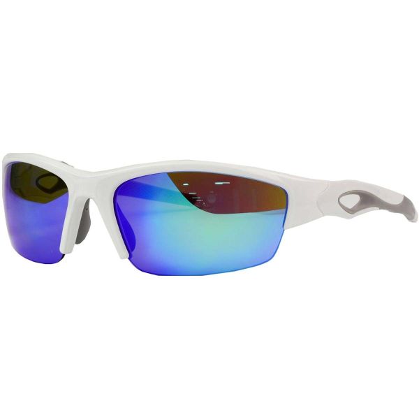 Rawlings 32 Adult Sunglasses, Shiny White/Smoke with Blue Mirror