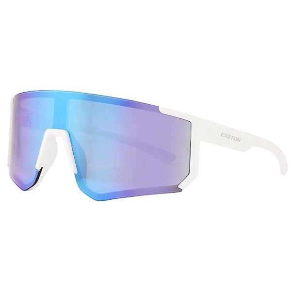 Easton Sunglasses, White w/ Blue Mirror 