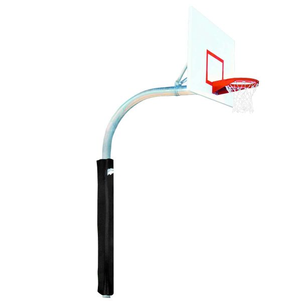 Bison 5-9/16", Mega Pole Gooseneck Basketball Hoop w/ 42"x60" Rectangular Backboard, PR77 