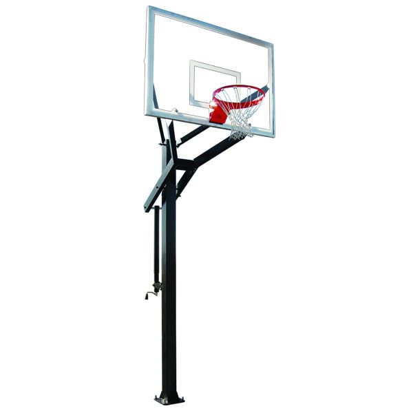 First Team Powerhouse 5 Basketball Hoop w/ 42&quot;x60&quot; Glass Backboard