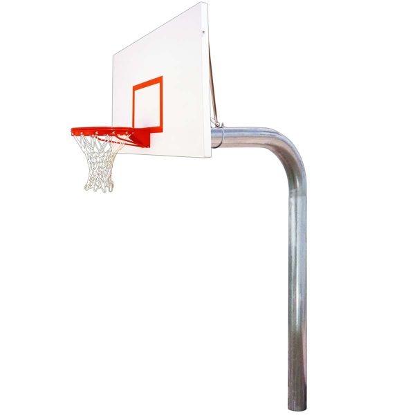 First Team Tyrant Excel 6-5/8&quot; Gooseneck Basketball Hoop w/ 42”x72” Steel Backboard