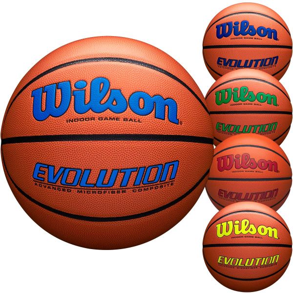 Wilson 29.5" Official Evolution Men's Basketball, Navy, Royal, Green, Scarlet