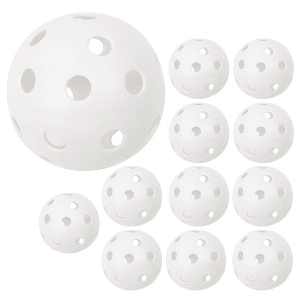 12 Baseball Plastic Wiffle® Balls WITHOUT HOLES 