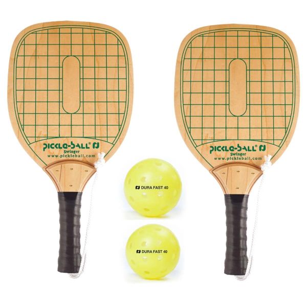 Swinger Wood Pickleball Paddle & Ball, pack of 2