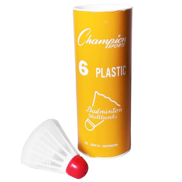 Champion 6/pack Outdoor Plastic Shuttlecocks