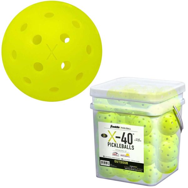 Franklin 36/pk Optic Yellow Pickleballs w/ Bucket