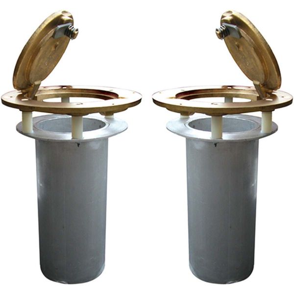 Jaypro 2-7/8" dia. Pickleball Hinged Floor Sleeves w/ Brass Cover Plate (pair)