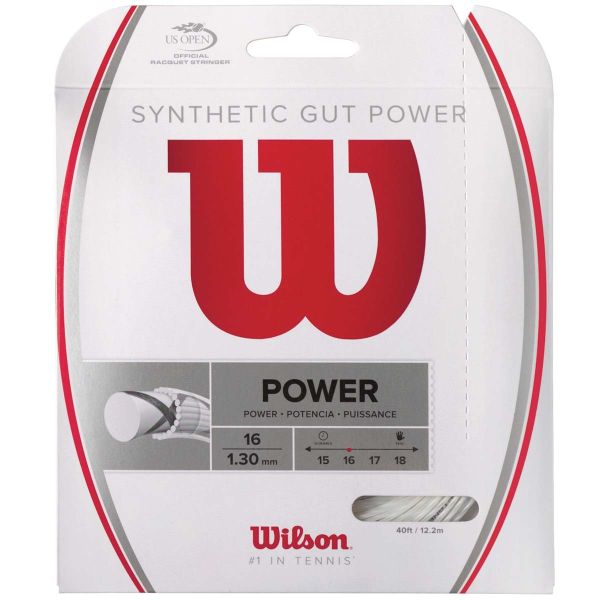 Wilson Synthetic Gut Power 16/1.30mm Tennis String, 40'