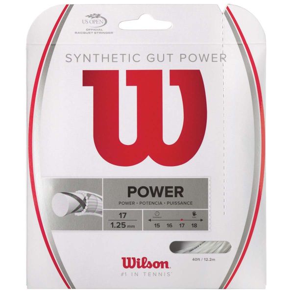 Wilson Synthetic Gut Power 17/1.25mm Tennis String, 40'