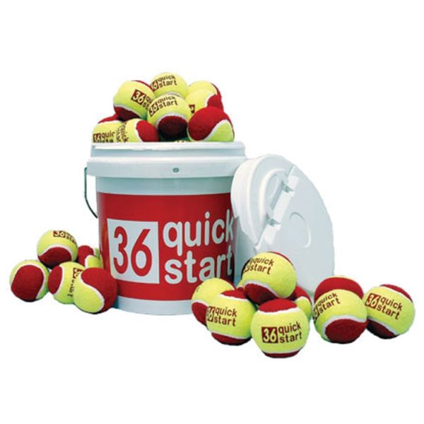 Quick Start 36 Oversized Training Tennis Ball Bucket w/ 30 Balls