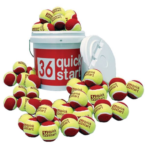 Quick Start 36 Oversized Training Tennis Ball Bucket w/ 60 Balls