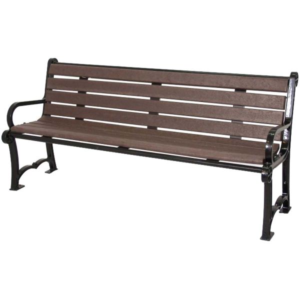 Ultrasite Charleston Thermoplastic Coated Recycled Bench w/ Back