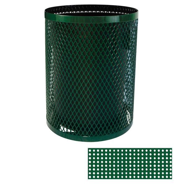 Ultrasite Diamond/Perforated Pattern Thermoplastic Coated Trash Receptacle