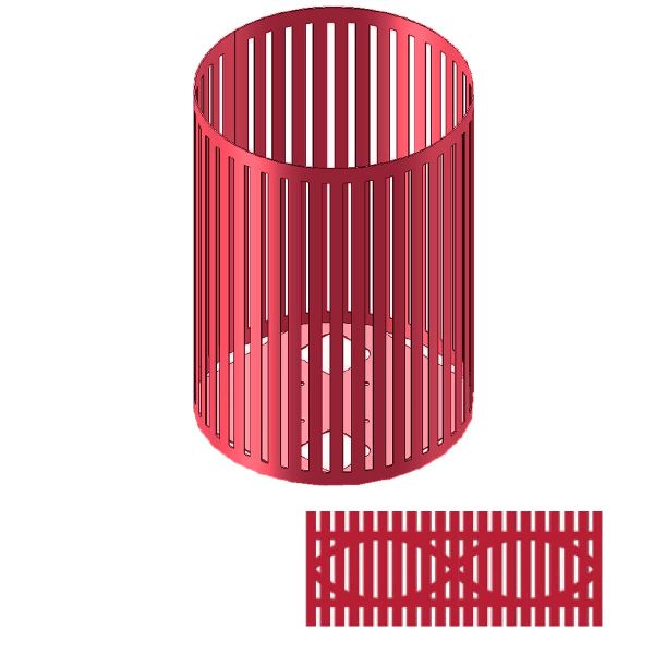 Ultrasite Slat/Wave Pattern Thermoplastic Coated Receptacle