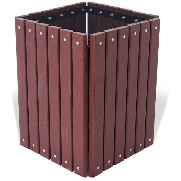 Ultrasite Natural Recycled Plastic Square Trash Receptacle