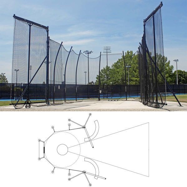 Gill NCAA Single Ring Hammer/Discus Cage & Net