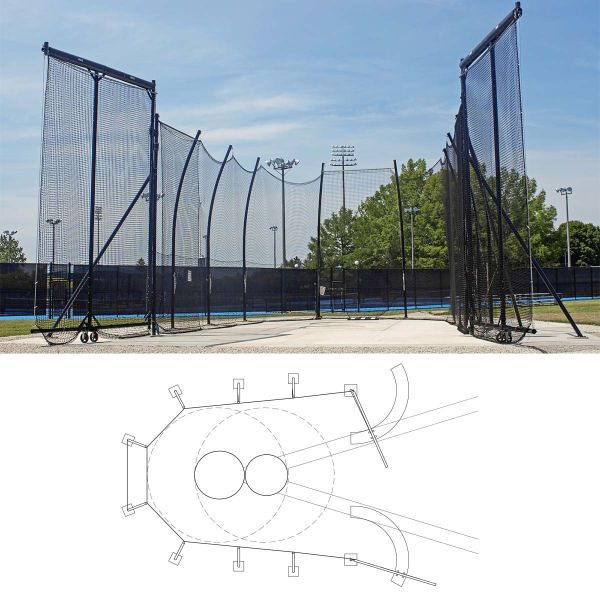 Gill NCAA Double Ring Hammer/Discus Cage