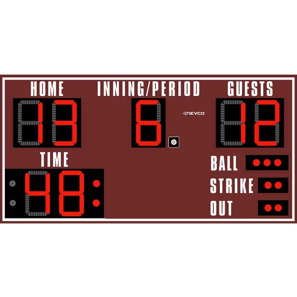 Nevco 1625 Baseball/Softball/Soccer Scoreboard w/ Wireless controller, 10&#039; x 5&#039;