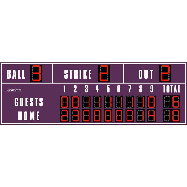 Nevco 1608 Baseball/Softball Scoreboard w/ Wireless Controller, 18&#039; x 6&#039;