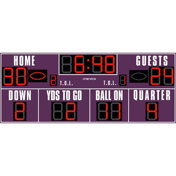 Nevco 3621 Football Scoreboard w/ Wireless Controller, 20' x 8'